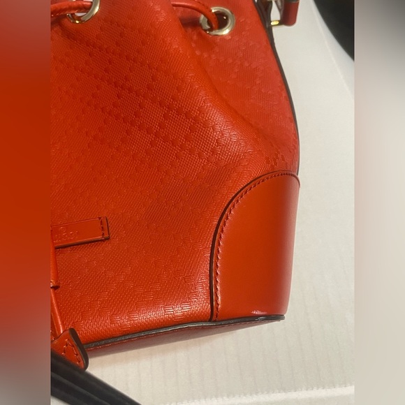 New tags Gucci Bright Diamante leather medium bucket bag red high end designer - Picture 15 of 17